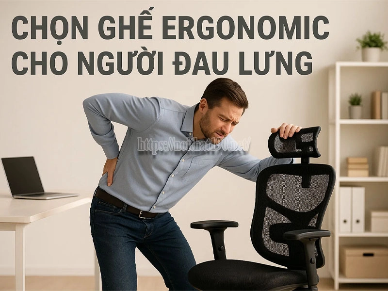 chọn tựa lưng công thái học cho người đau lưng