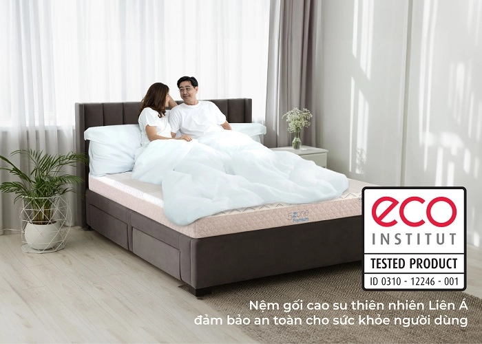 chứng nhận eco INSTITUT trên đệm cao su thiên nhiên