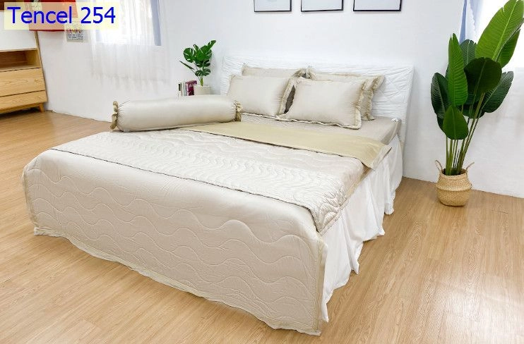 combo ga tencel chăn hè đệm latex phòng ngủ mát
