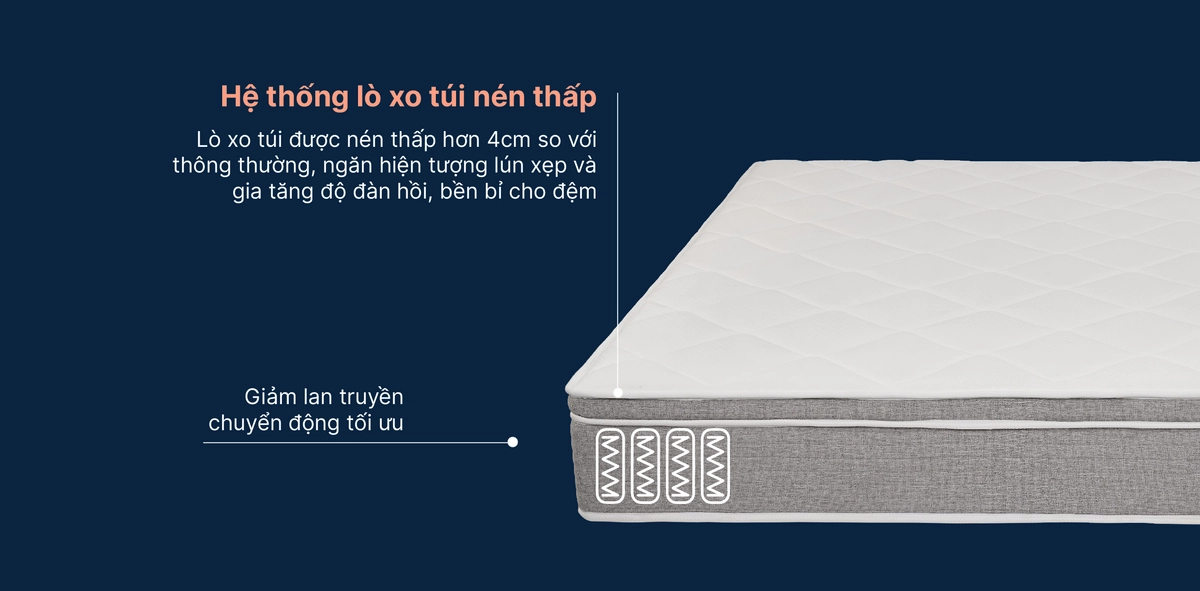 đặt cạnh đệm Four Sea với foam và latex