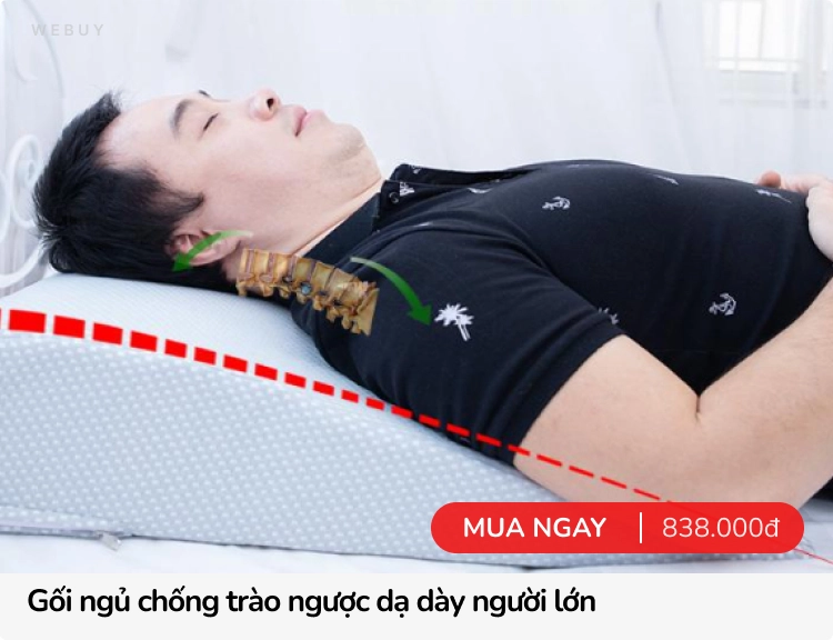 đệm và gối nâng đỡ cột sống bé