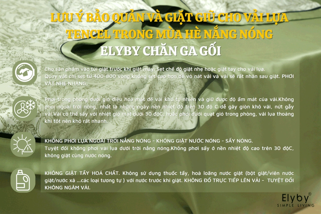 giặt ga tencel và phơi nơi thoáng mát