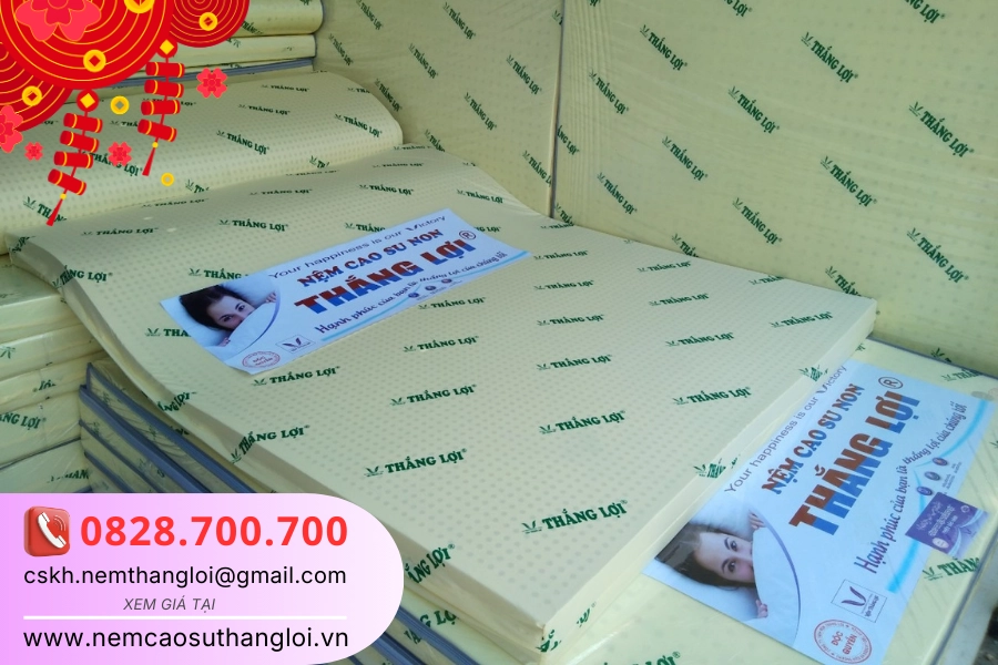 Góc cắt nệm Thắng Lợi cho thấy lỗ thoáng