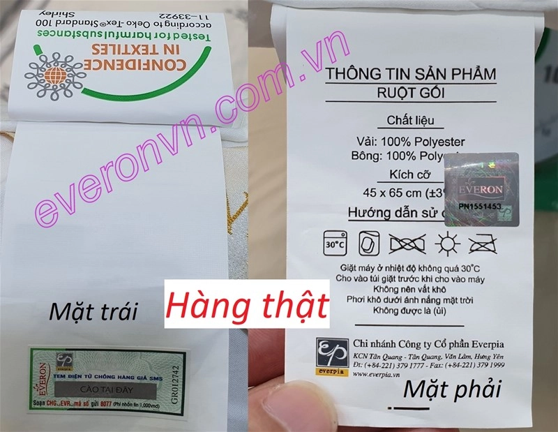kiểm tra đường may chăn Everon tại cửa hàng