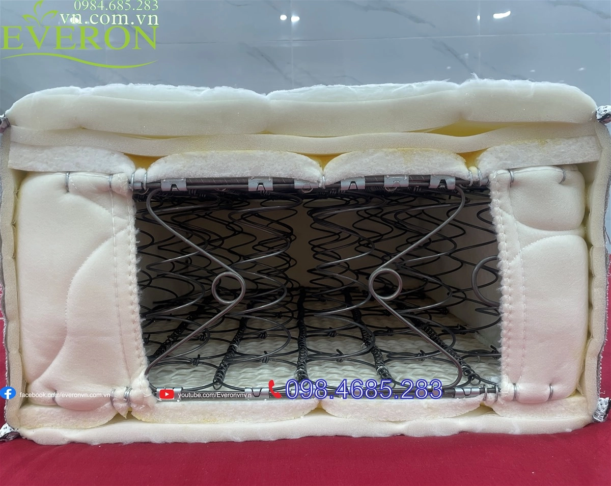 mặt cắt đệm lò xo King Koil và Everon