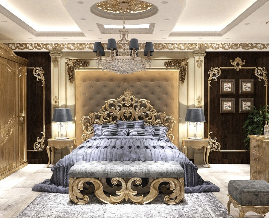 nệm Dunlopillo phong cách hoàng gia đặt trong phòng ngủ