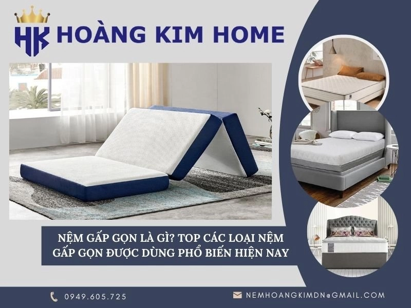nệm gấp đang mở và gấp ba phân khúc phổ thông