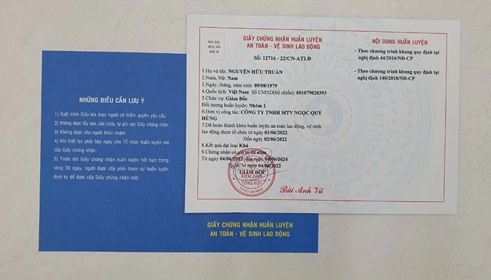 Nhãn chứng nhận an toàn trên nệm Thắng Lợi