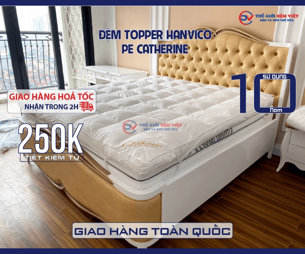 Phối topper với đệm Liên Á bông ép thoáng mát