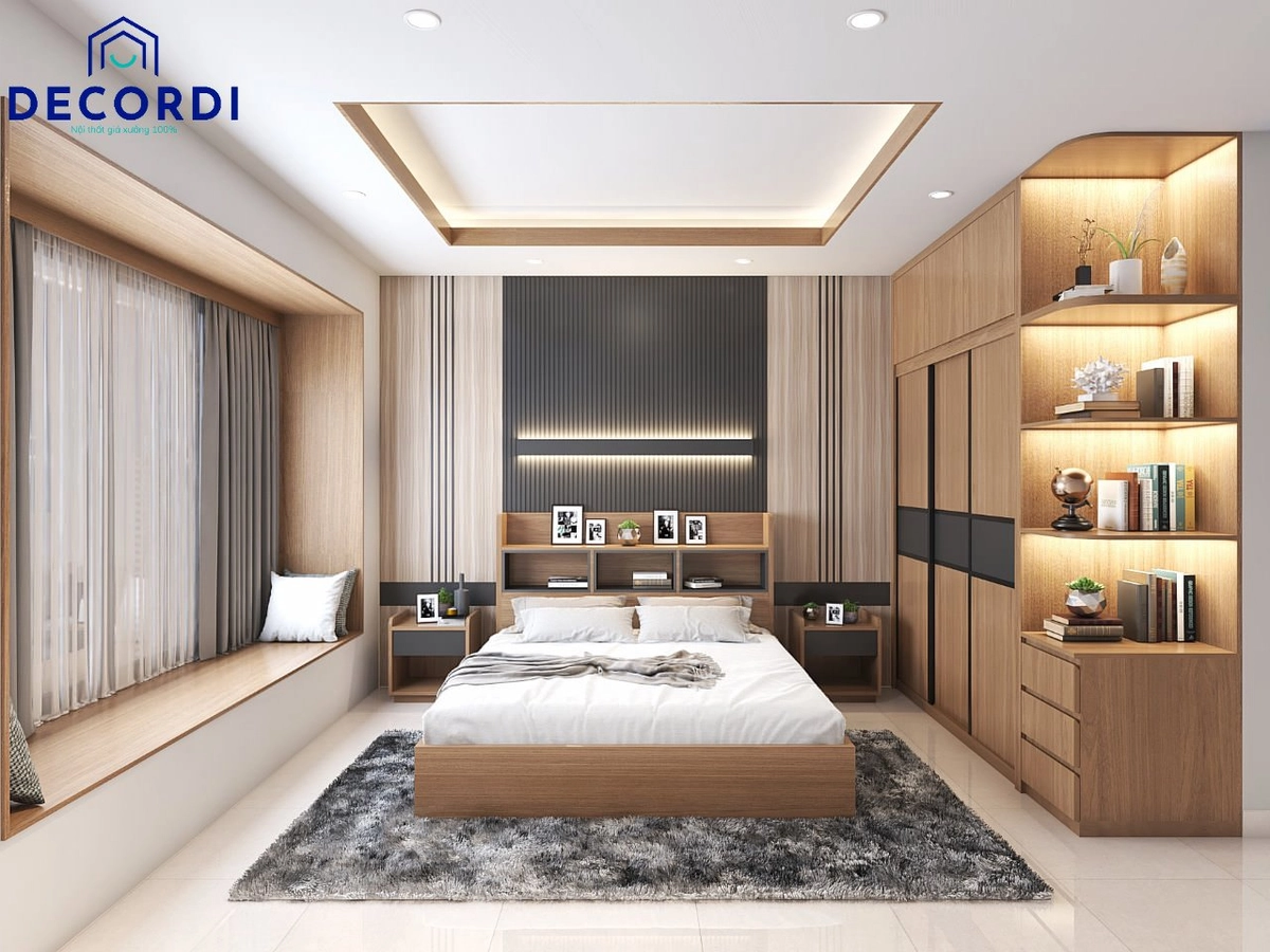 phòng ngủ sang trọng với nệm Dunlopillo tông sáng