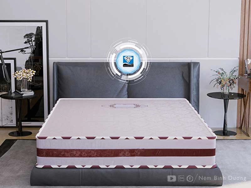 thông số nệm lò xo túi Kim Cương trên nhãn mác