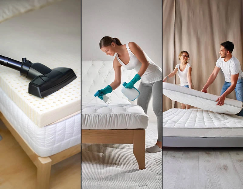 vệ sinh nệm cao su với dụng cụ mềm